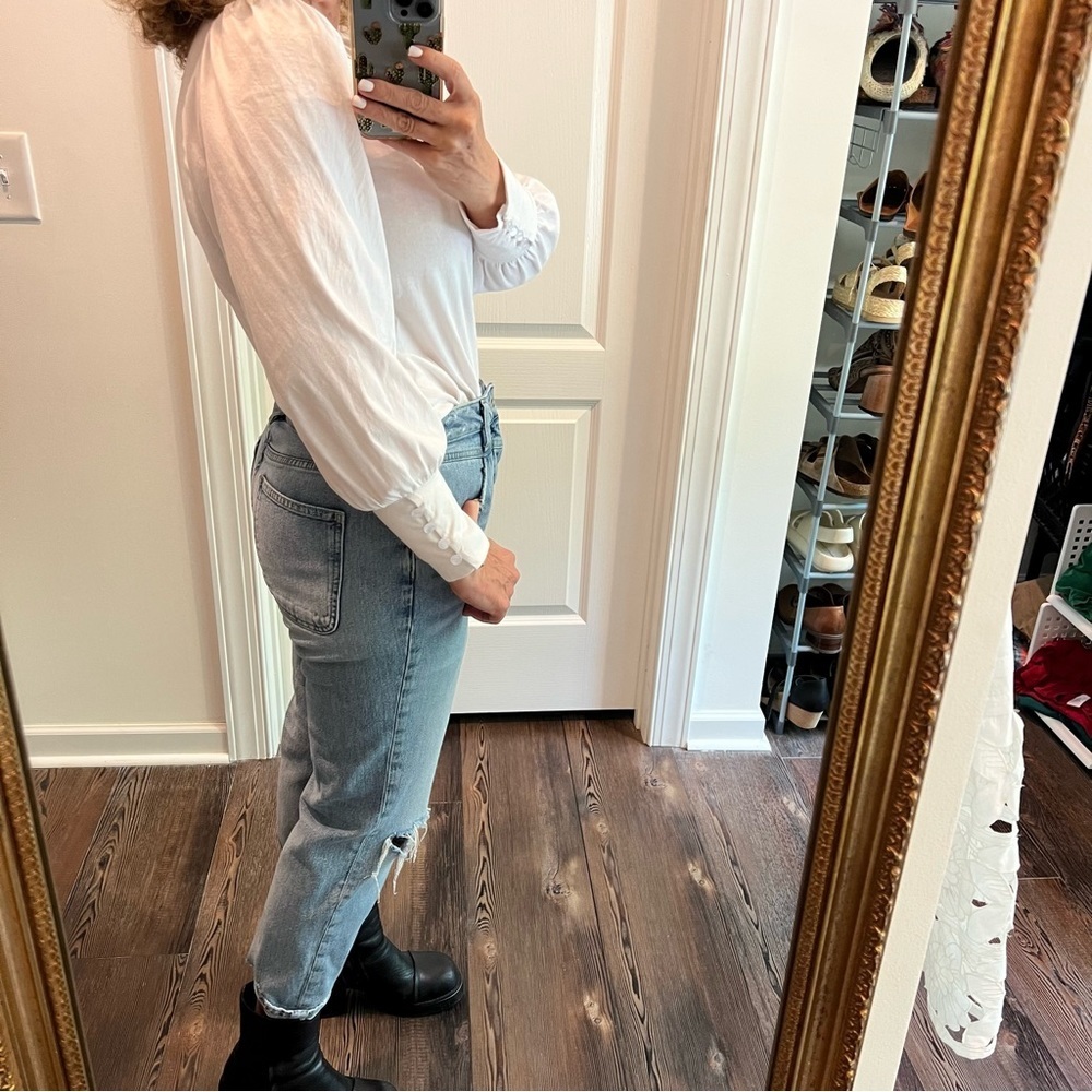 Anthropologie PILCRO distressed high-rise slim jeans size 29 petite light wash - Picture 8 of 16